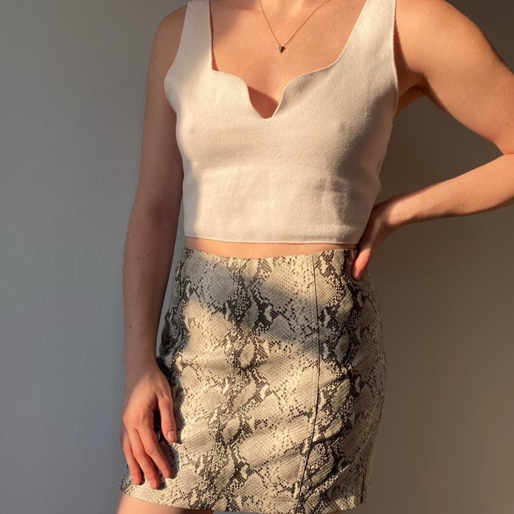 Faux Snakeskin Miniskirt